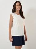 Crew Clothing Leah Scoop Neck Top, White, White