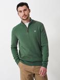 Crew Clothing Organic Cotton Half-Zip Jumper, Dark Green