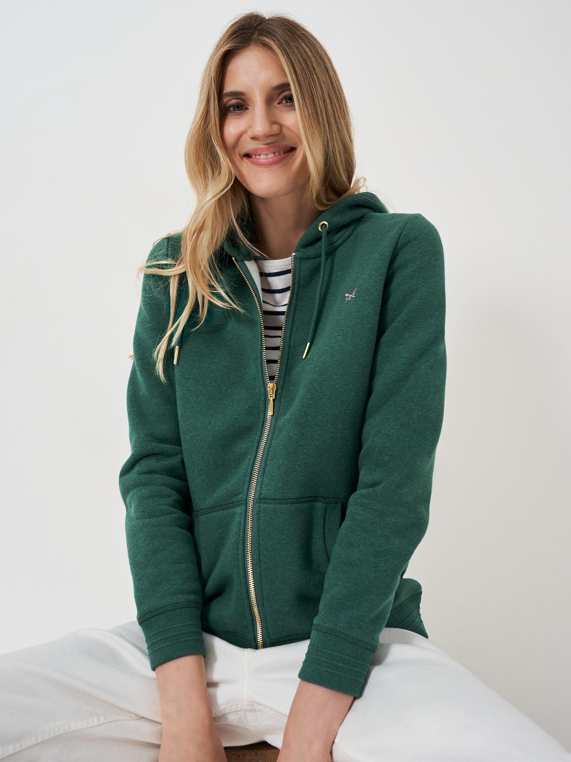 Crew Clothing Heritage Zip Through Hoodie Light Green