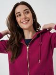 Crew Clothing Heritage Zip Through Hoodie, Berry Red