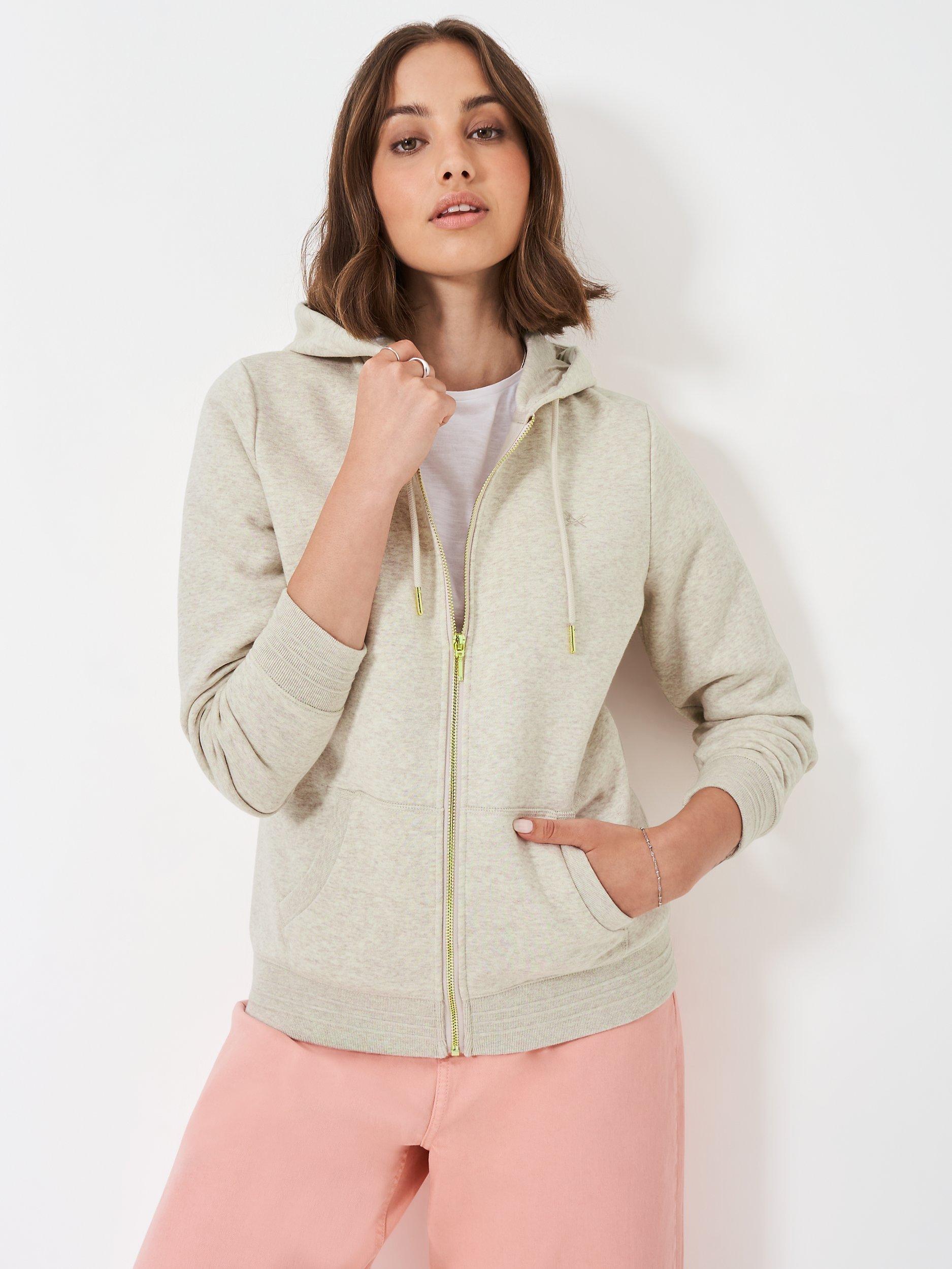 Crew Clothing Heritage Zip Through Hoodie Oatmeal