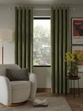 John Lewis Velvet Pair Lined Eyelet Curtains
