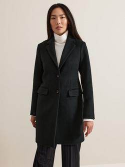 Phase Eight Lydia Classic Wool Blend Coat, Dark Green