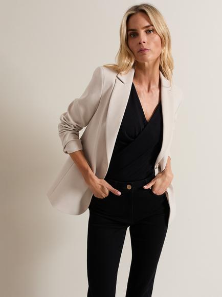 Phase Eight Belle Single Button Blazer, Neutral, Natural