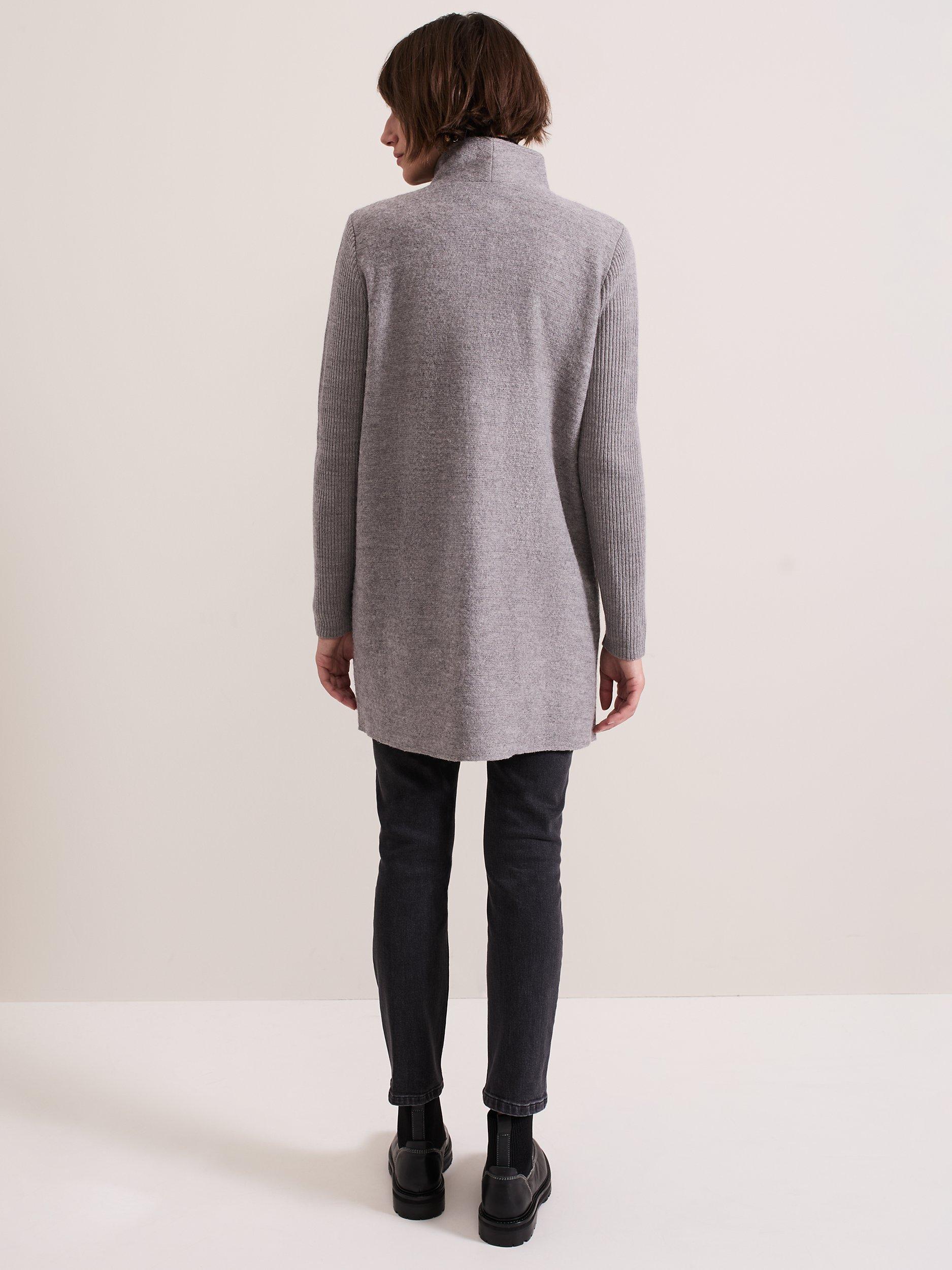 Phase Eight Byanca Zip Up Coatigan Grey Marl