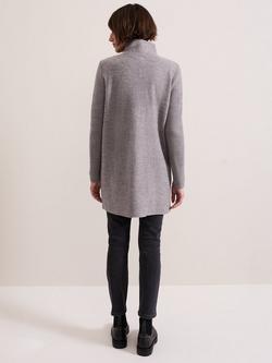 Phase Eight Byanca Zip Up Coatigan - view 2, Grey Marl