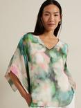 Phase Eight Ava Blurred Floral Silk Top, Multi