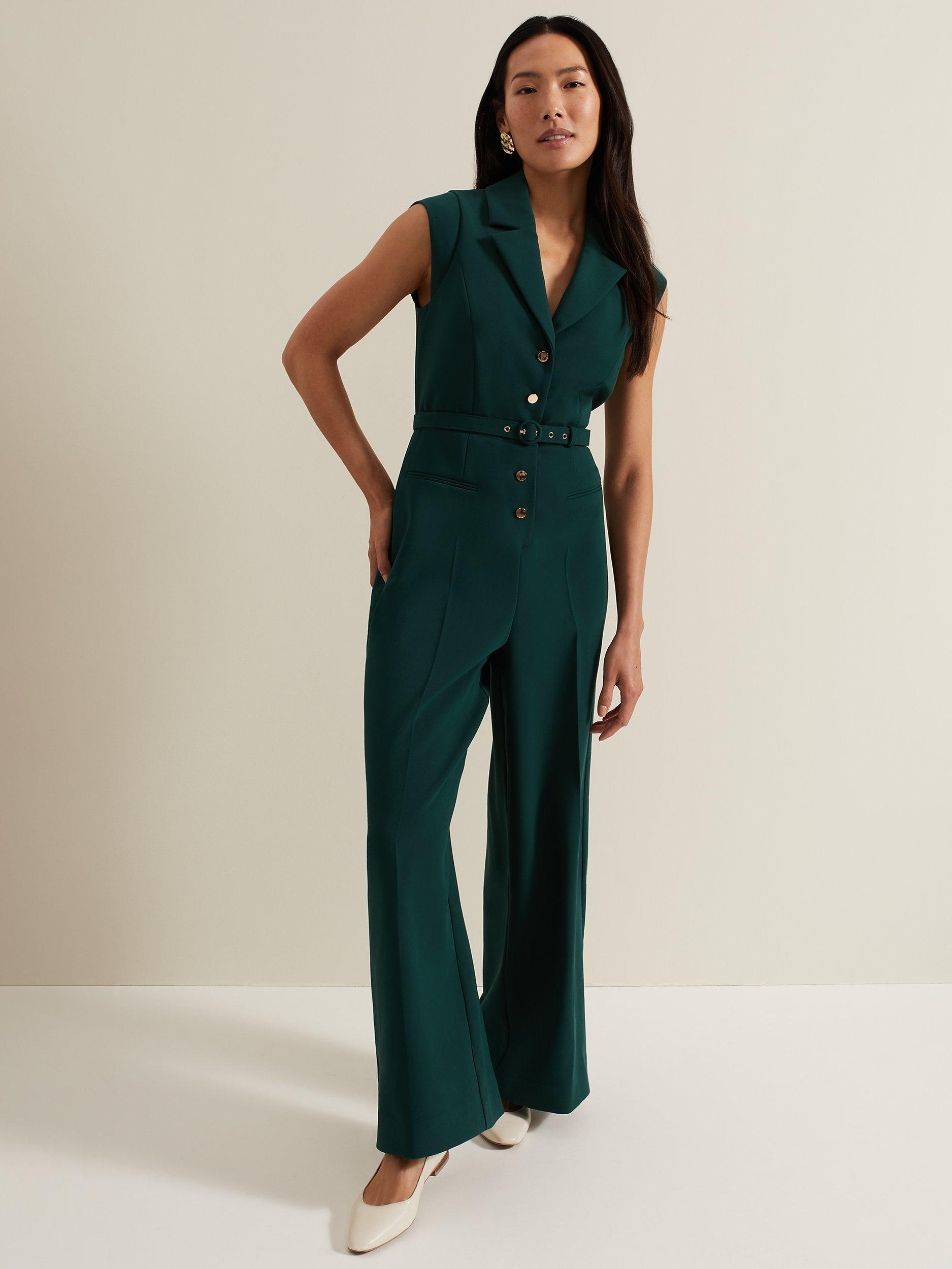 Phase Eight Renae Sleeveless Jumpsuit Green