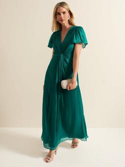 Phase Eight Abbey Satin Maxi Dress, Green, Green
