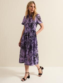 Phase Eight Natalie Floral Check Dress, Lilac, Lilac