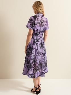 Phase Eight Natalie Floral Check Dress, Lilac - view 2, Lilac