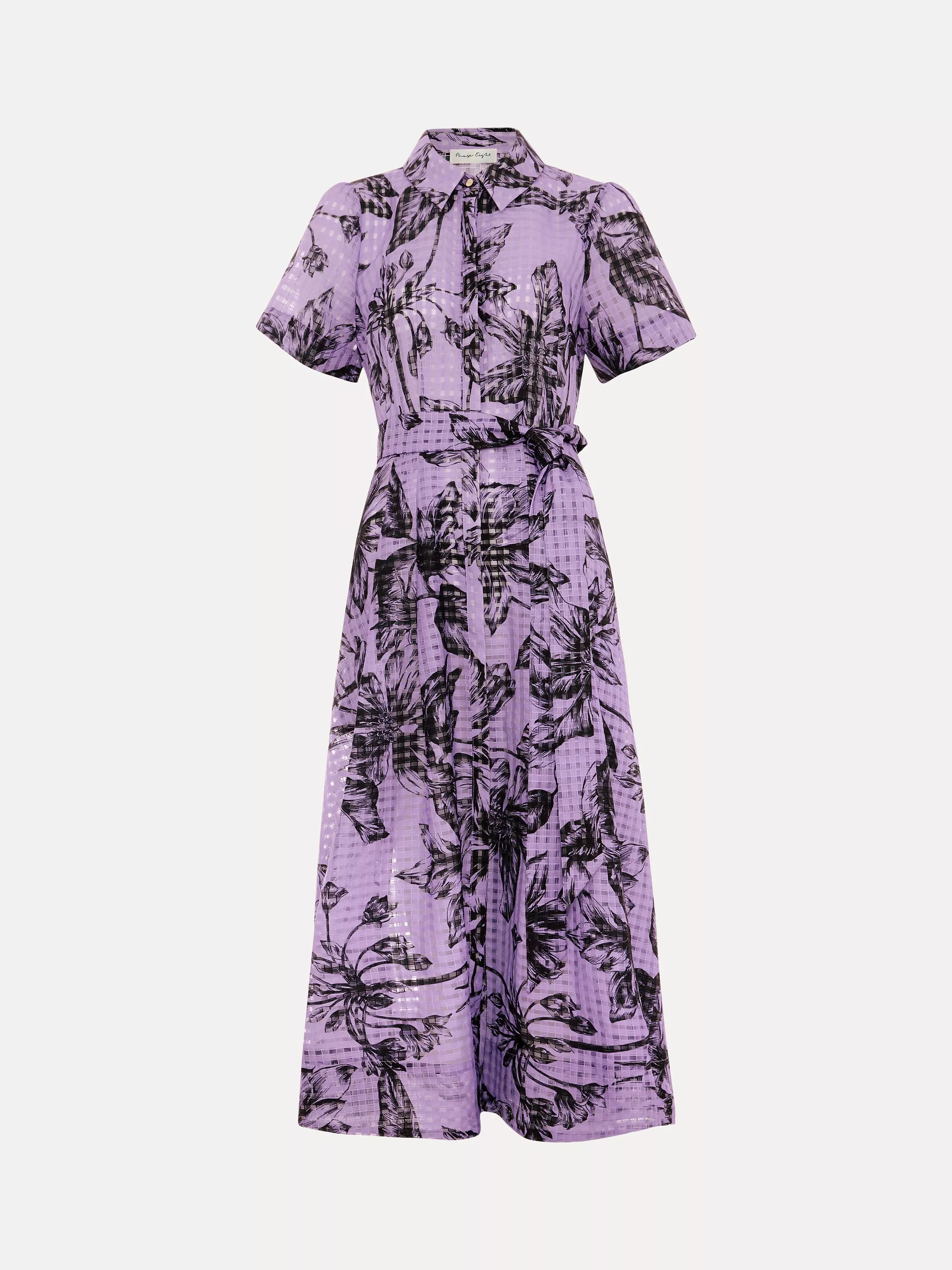 安心追跡【Phase Eight】Natalieフローラルチェックドレス 安心追跡付【Phase Eight】フローラル柄ハイネックドレス