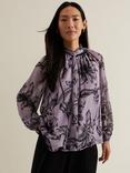 Phase Eight Aretta Floral Print Top, Lilac