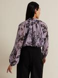 Phase Eight Aretta Floral Print Top, Lilac