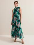 Phase Eight Petite Lucinda Floral Dress, Emerald/Multi, Emerald/Multi