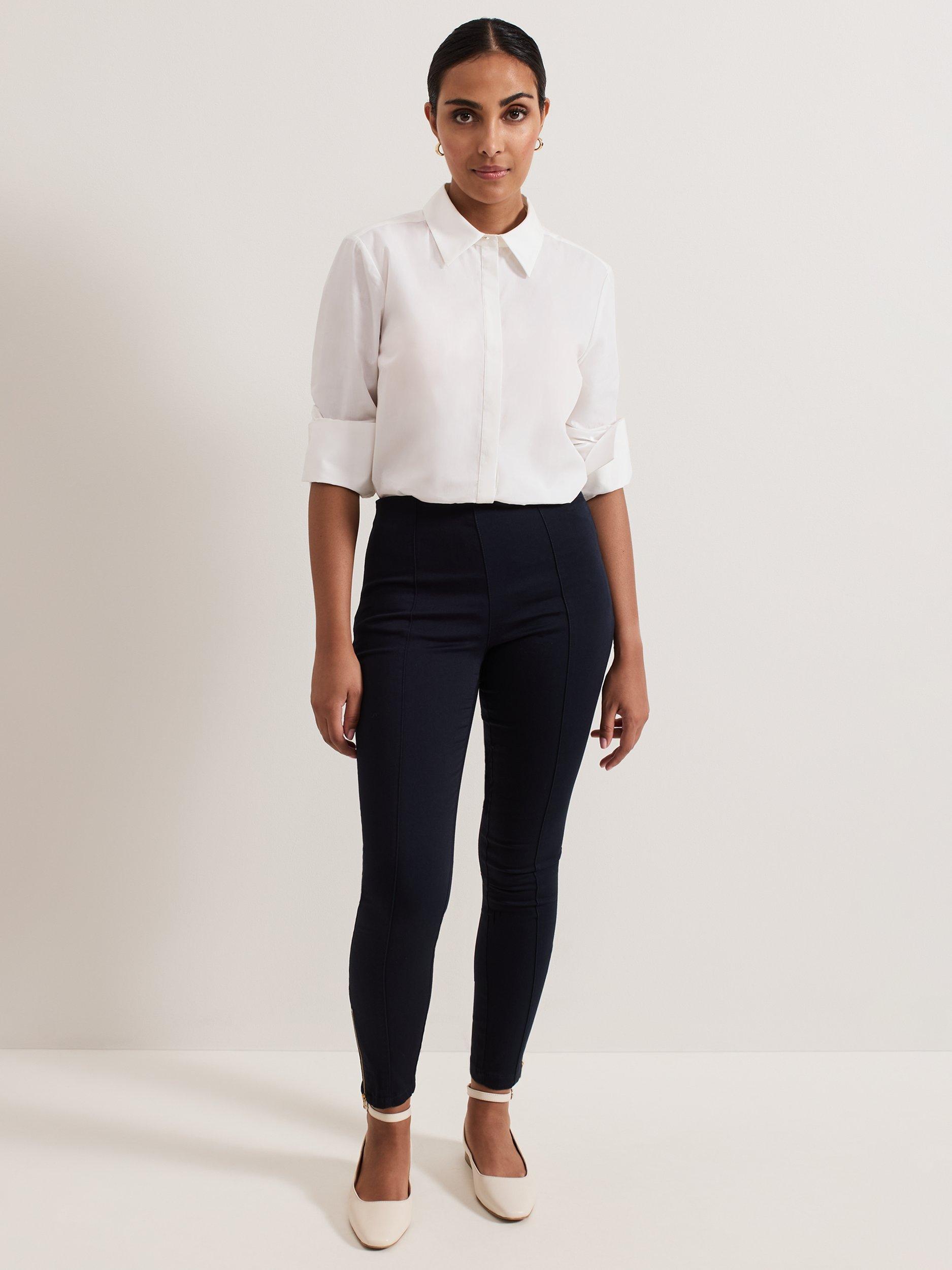 Product image 3 of 5, which shows Phase Eight Petite Amina Skinny Trousers, Indigo, 8