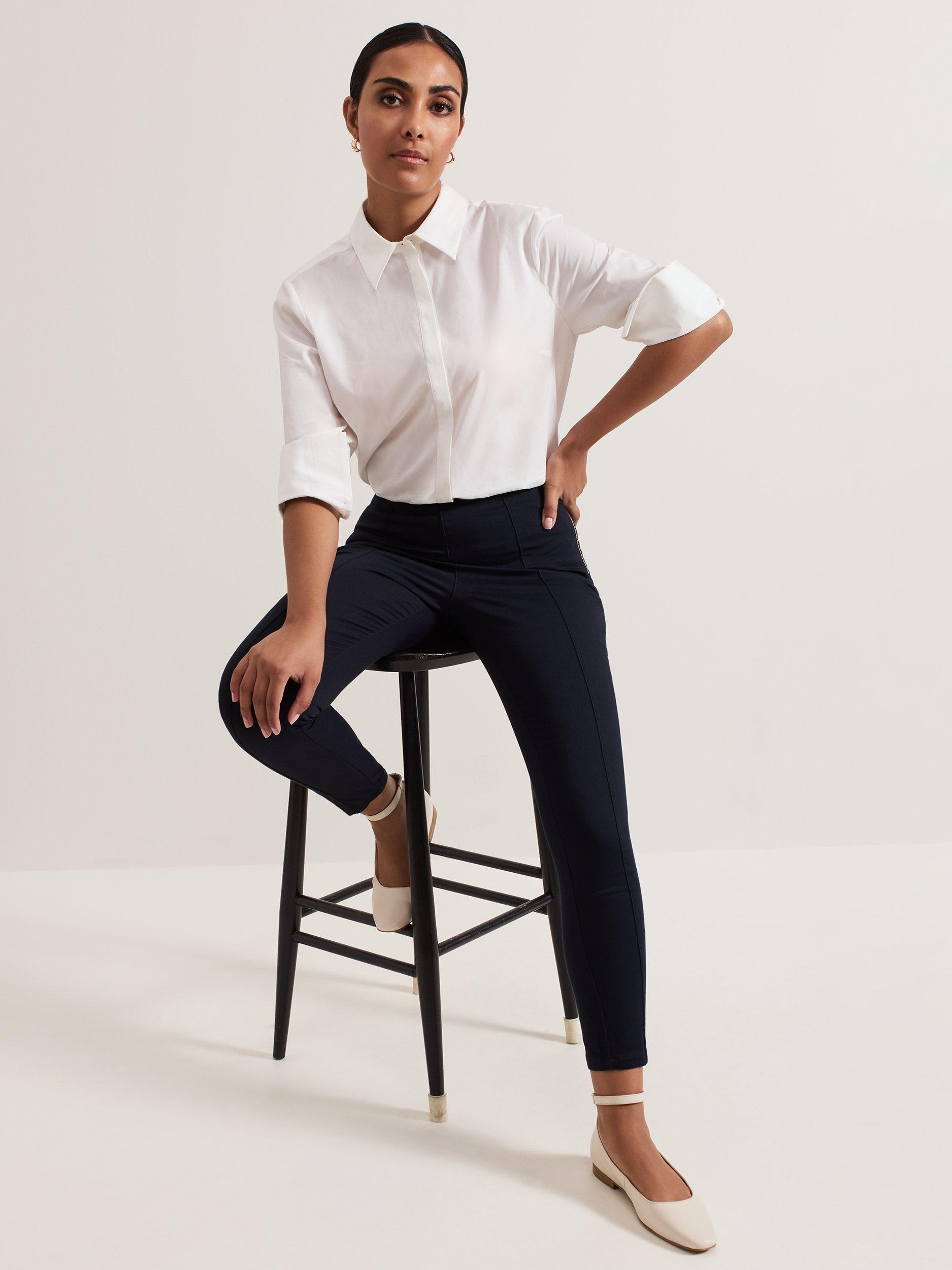 Product image 4 of 5, which shows Phase Eight Petite Amina Skinny Trousers, Indigo, 8