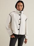 Phase Eight Marlow Tipped Edge Jacket, Ivory