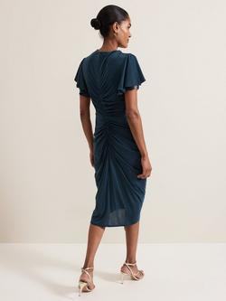 Phase Eight Donna Ruched Bodycon Dress, Dark Green - view 2, Dark Green