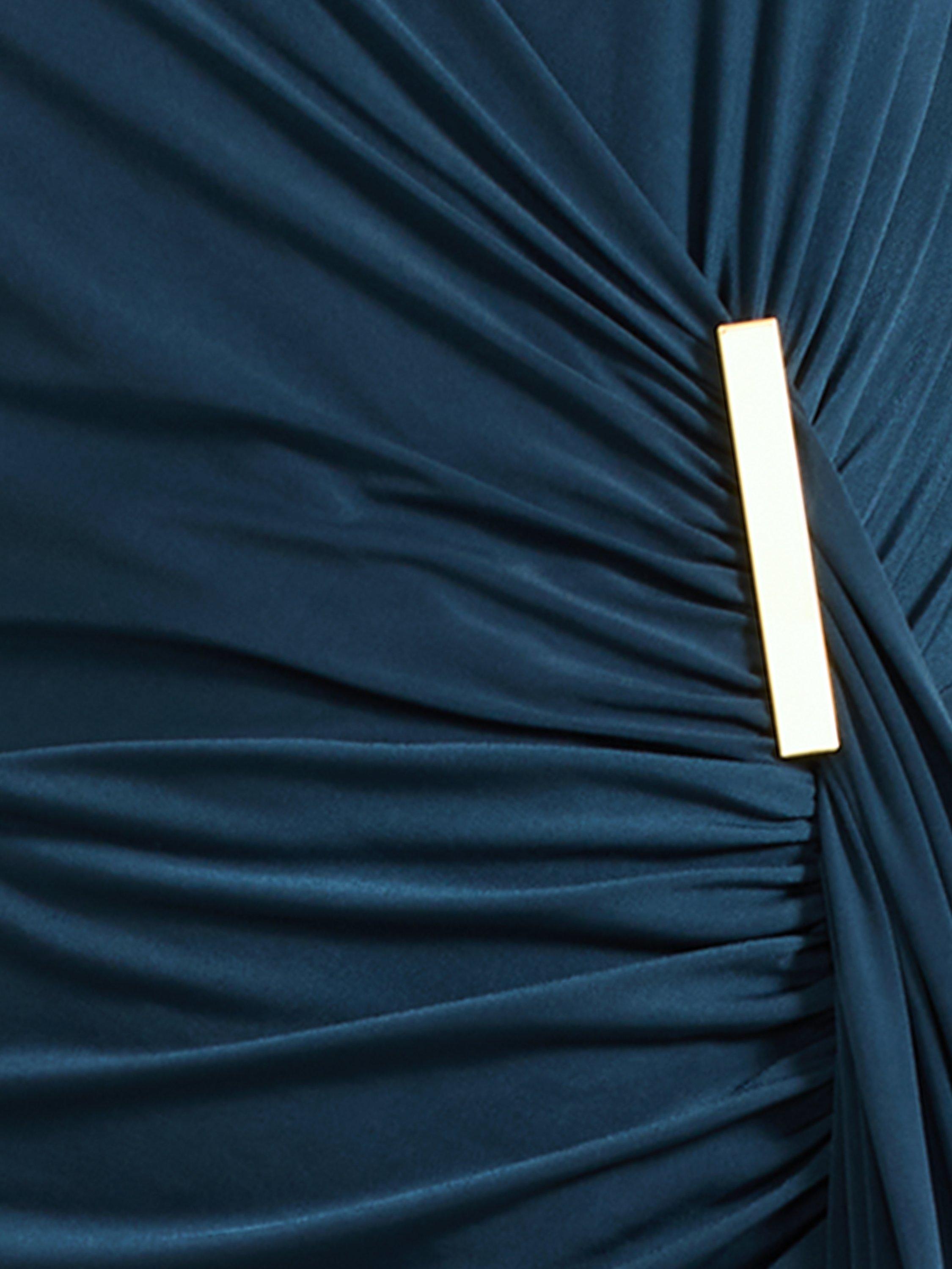 Product image 6 of 8, which shows Phase Eight Donna Ruched Bodycon Dress, Dark Green, 6