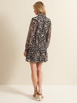 Phase Eight Aisling Leopard Print Dress, Black/Multi - view 2, Black/Multi