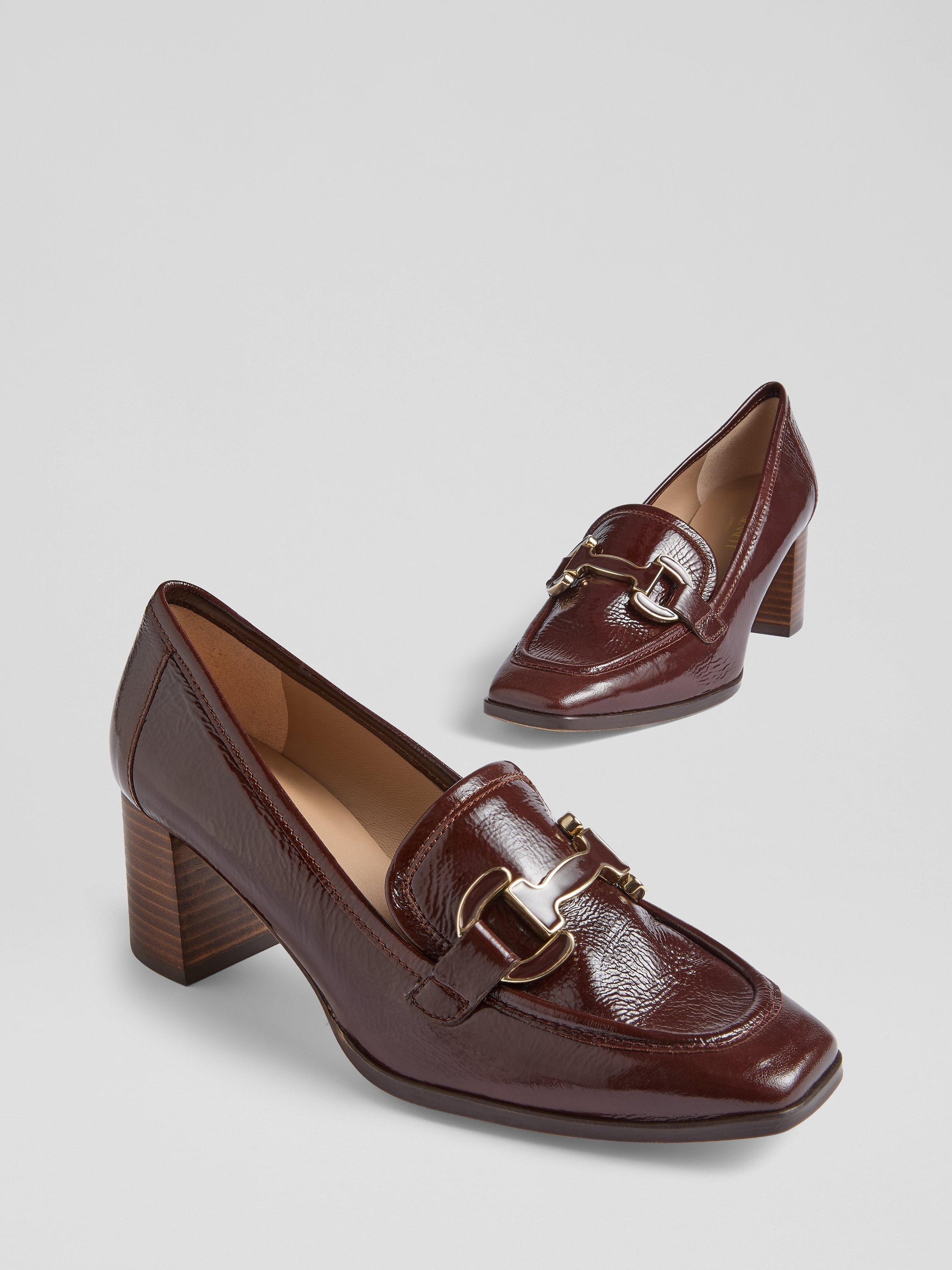 Product image 3 of 4, which shows L.K. Bennett Luca Crinkle Patent Leather Court Shoes, Chocolate, 9