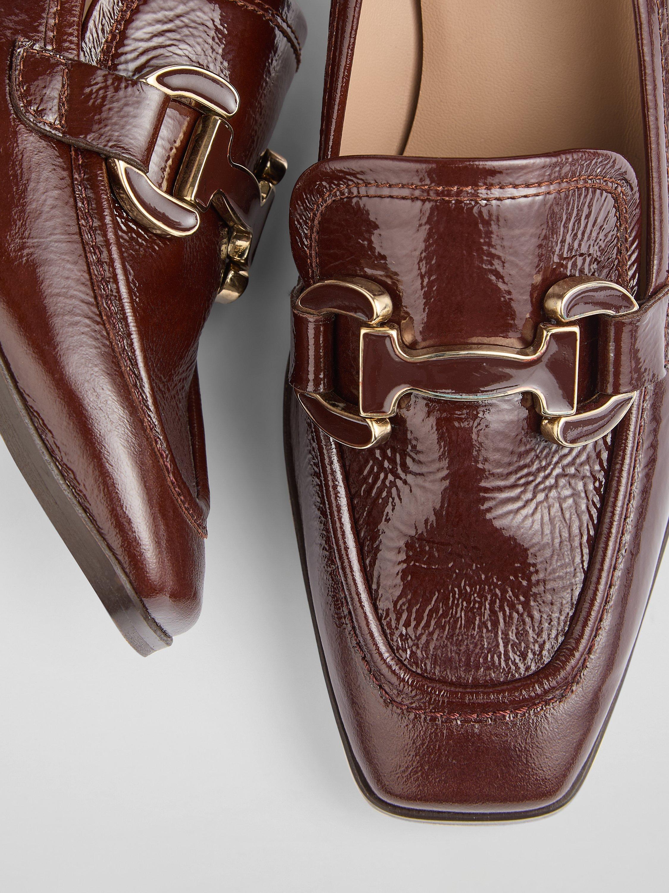 Product image 4 of 4, which shows L.K. Bennett Luca Crinkle Patent Leather Court Shoes, Chocolate, 9