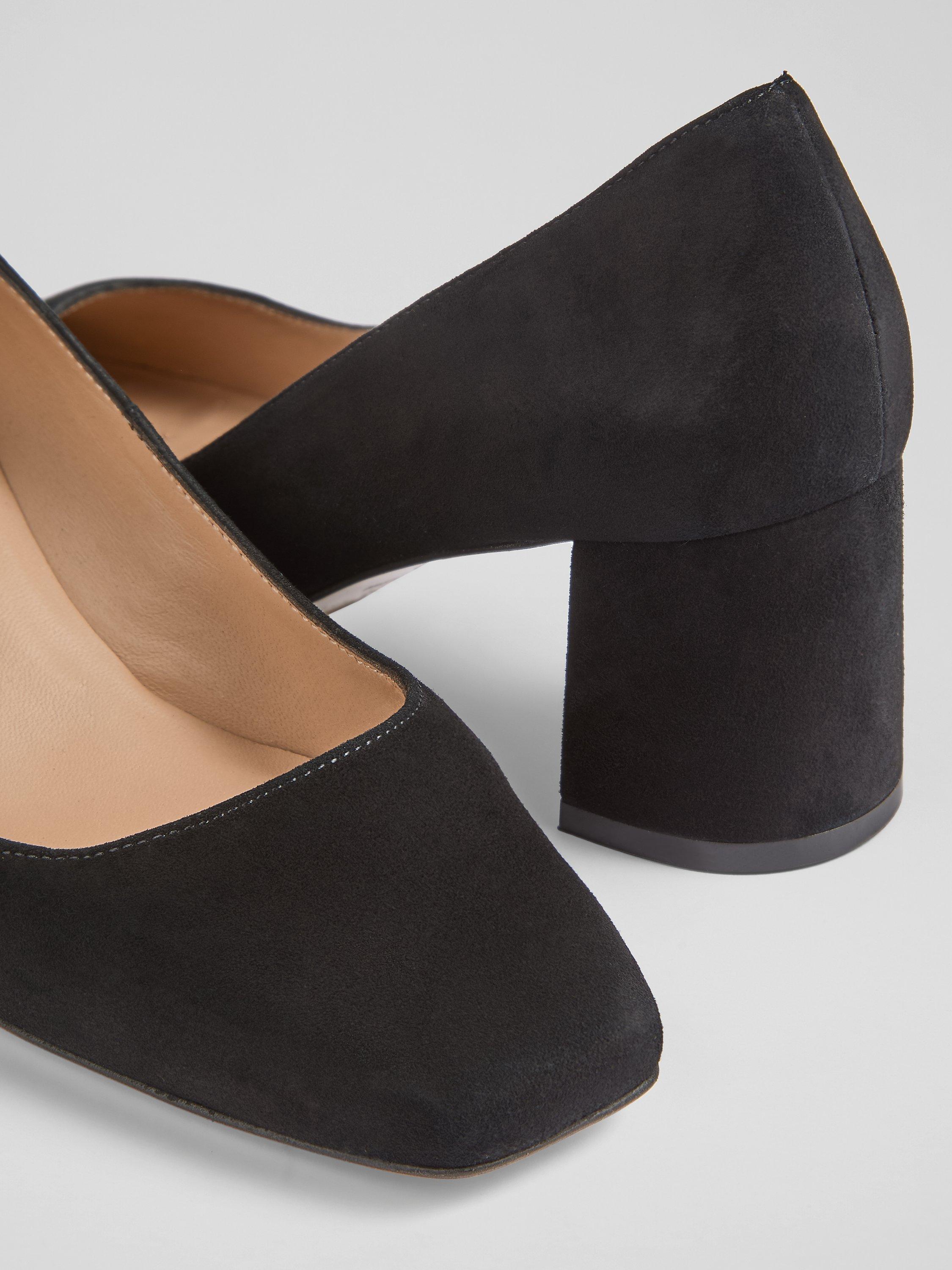 Product image 3 of 3, which shows L.K. Bennett Sally Suede Court Shoes, Black, 4