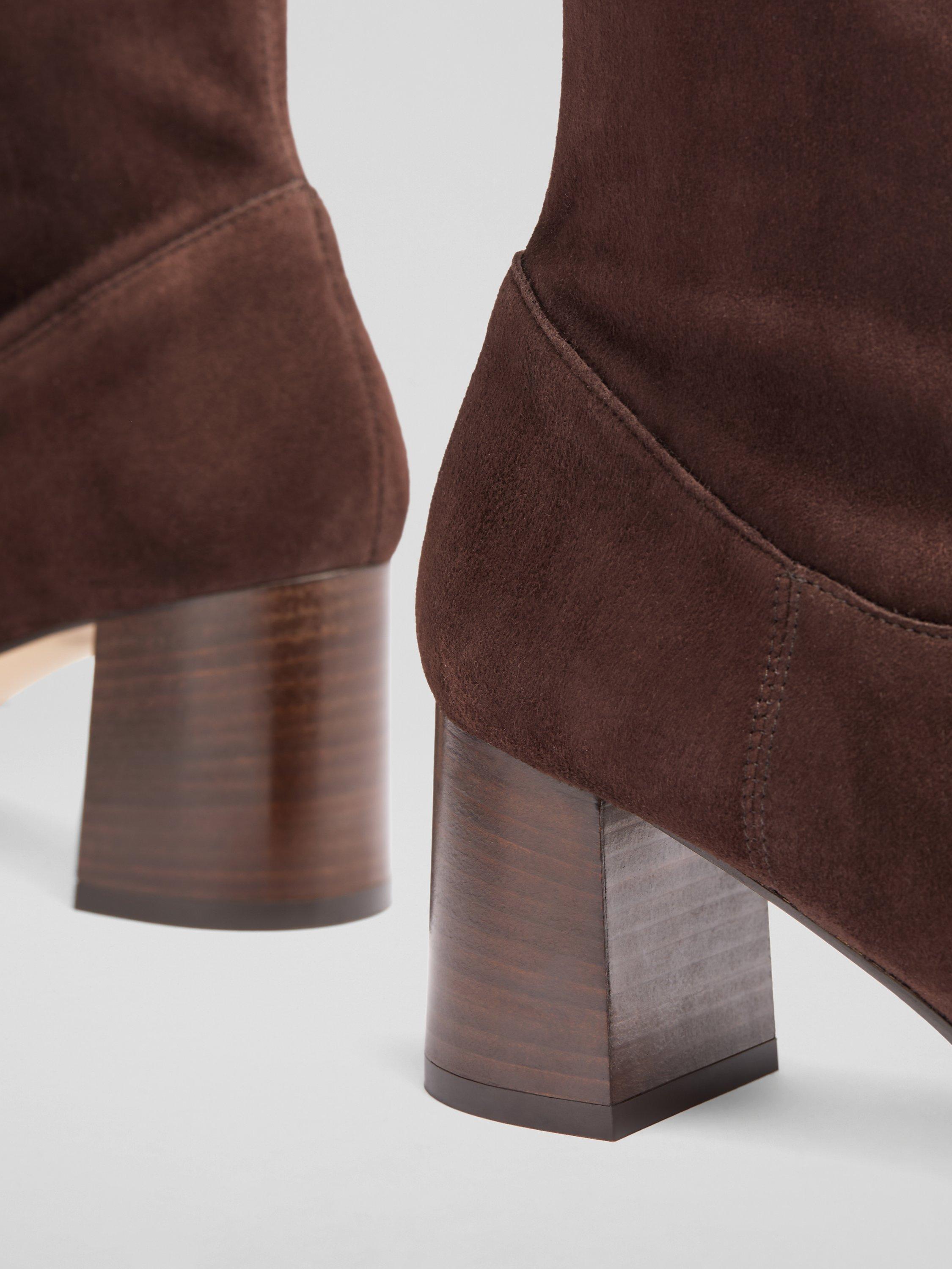 Product image 3 of 4, which shows L.K. Bennett Harp Stretch Suede Ankle Boots, Chocolate, 3