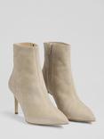 L.K. Bennett Aster Suede Ankle Boots, Light Taupe