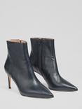 L.K. Bennett Aster Nappa Leather Ankle Boots, Navy