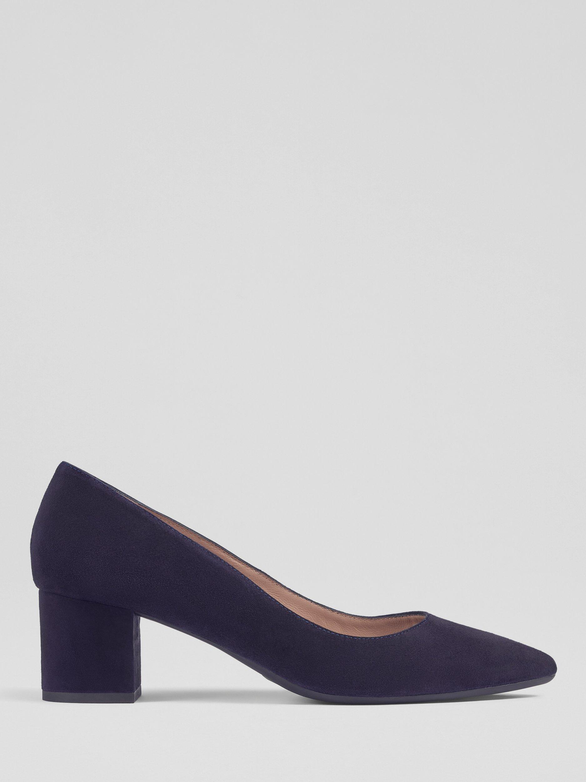 L.K.Bennett Clara Suede Block Heel Courts, Navy