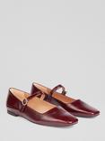 L.K. Bennett Willow Crinkle Patent Leather Mary Jane Flats, Bordeaux