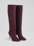 L.K. Bennett Astrid Suede Knee High Boots, Bordeaux