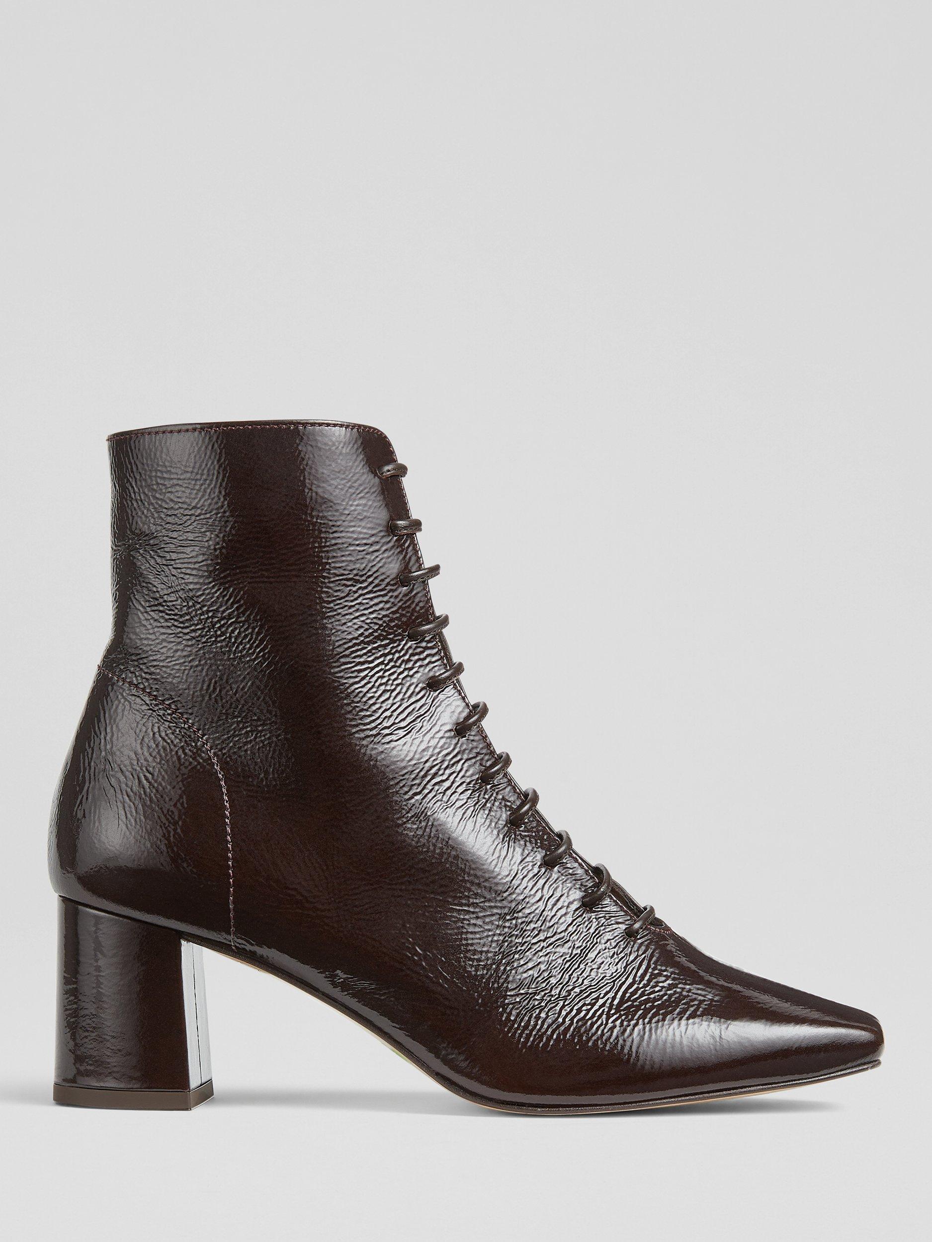 Pointed toe ankle boots lace up hotsell