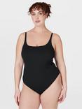 Sweaty Betty Capri Crinkled Scoop Neck Swimsuit, Black