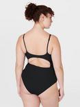 Sweaty Betty Capri Crinkled Scoop Neck Swimsuit, Black