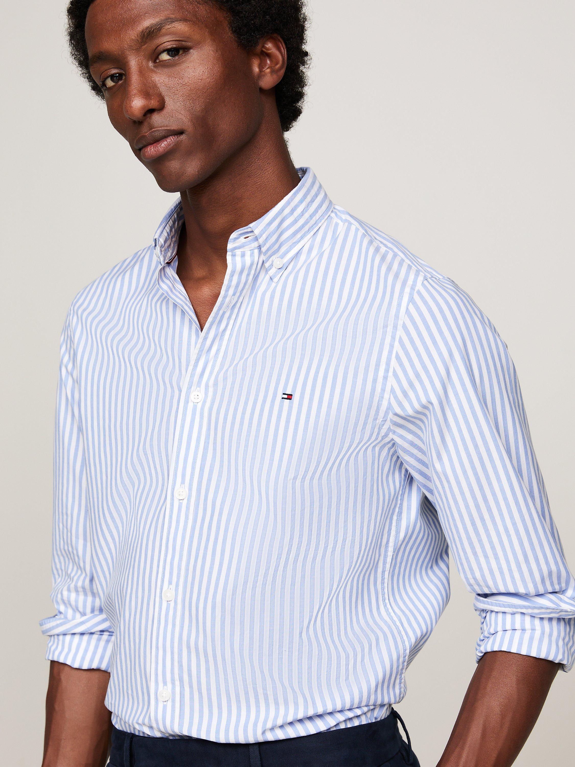 Tommy Hilfiger Poplin Stripe Shirt Blue White