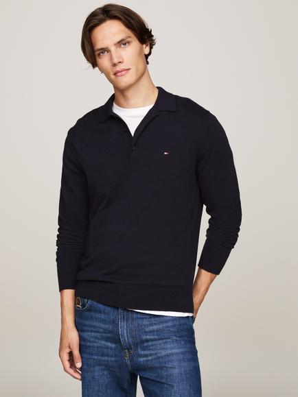 Tommy Hilfiger with Cashmere Polo Collar Jumper, Fa Desert Sky, Fa Desert Sky