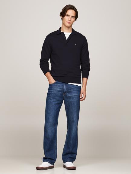 Tommy Hilfiger with Cashmere Polo Collar Jumper, Fa Desert Sky - view 2, Fa Desert Sky