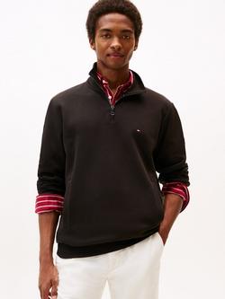 Tommy Hilfiger Essential Half Zip Sweatshirt, Black, Black
