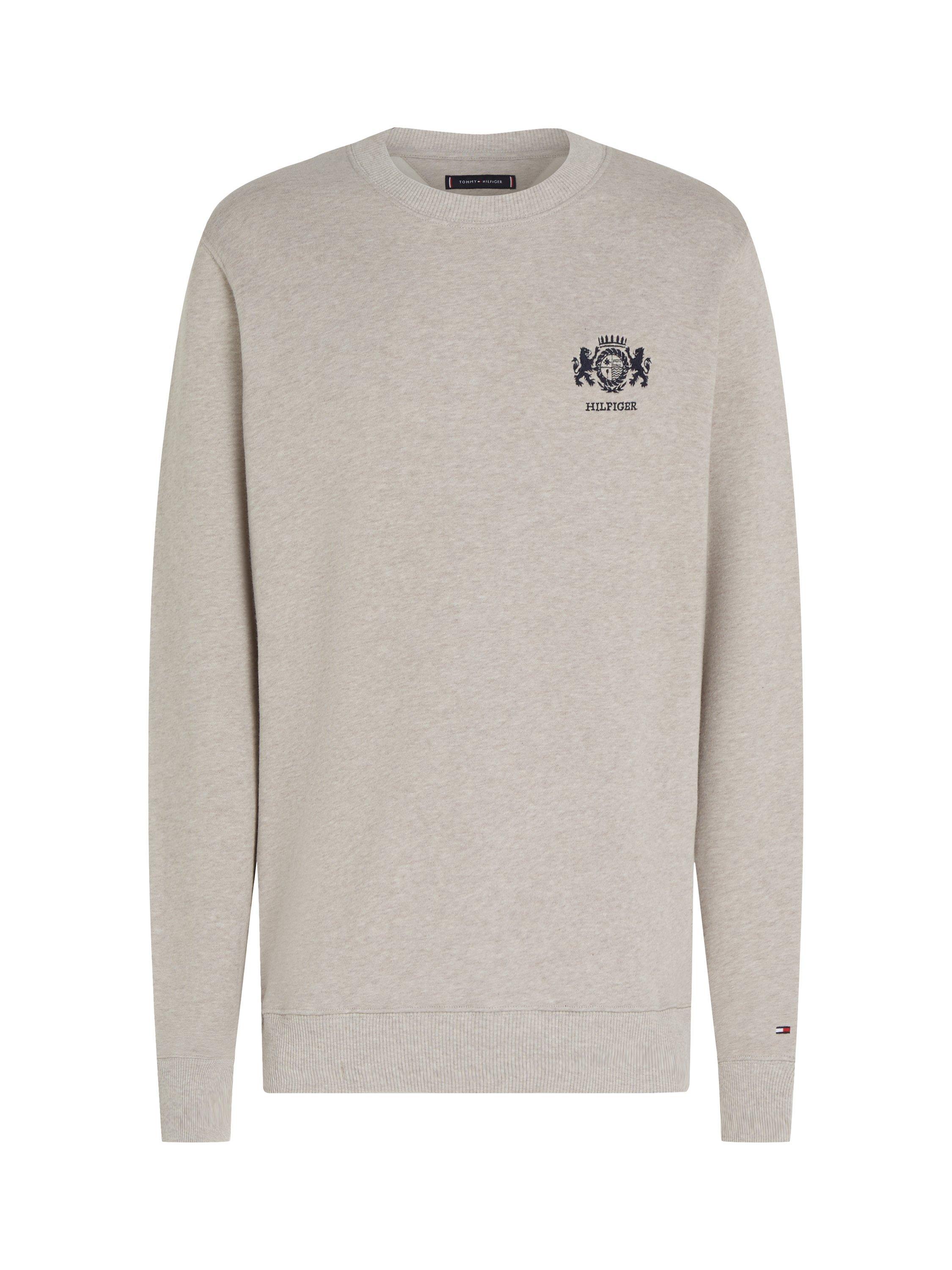 Tommy Hilfiger Small Crest Pullover Sweatshirt Heathered Pebble