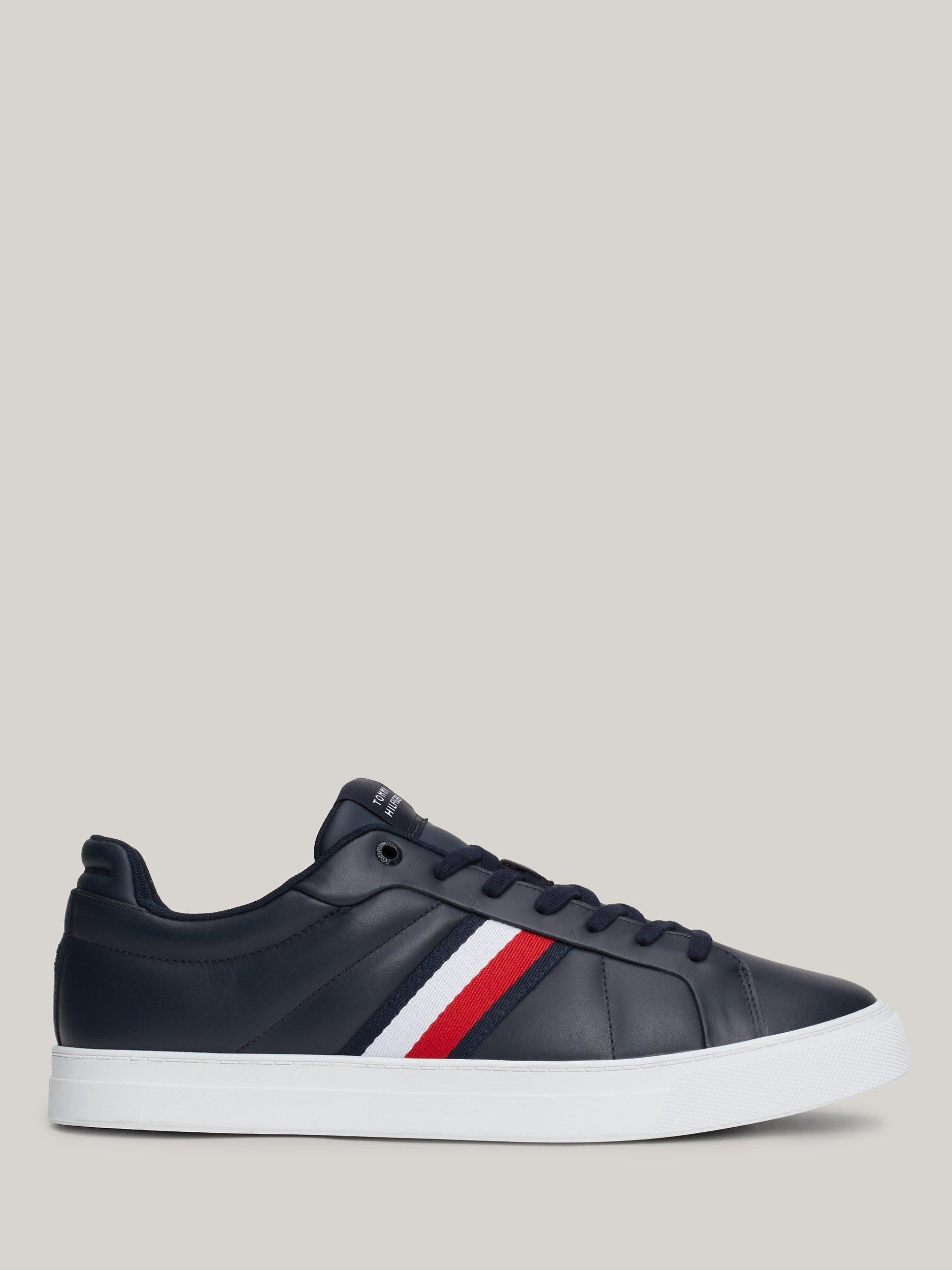 Tommy Hilfiger Leather Signature Tape Court Trainers Desert Sky