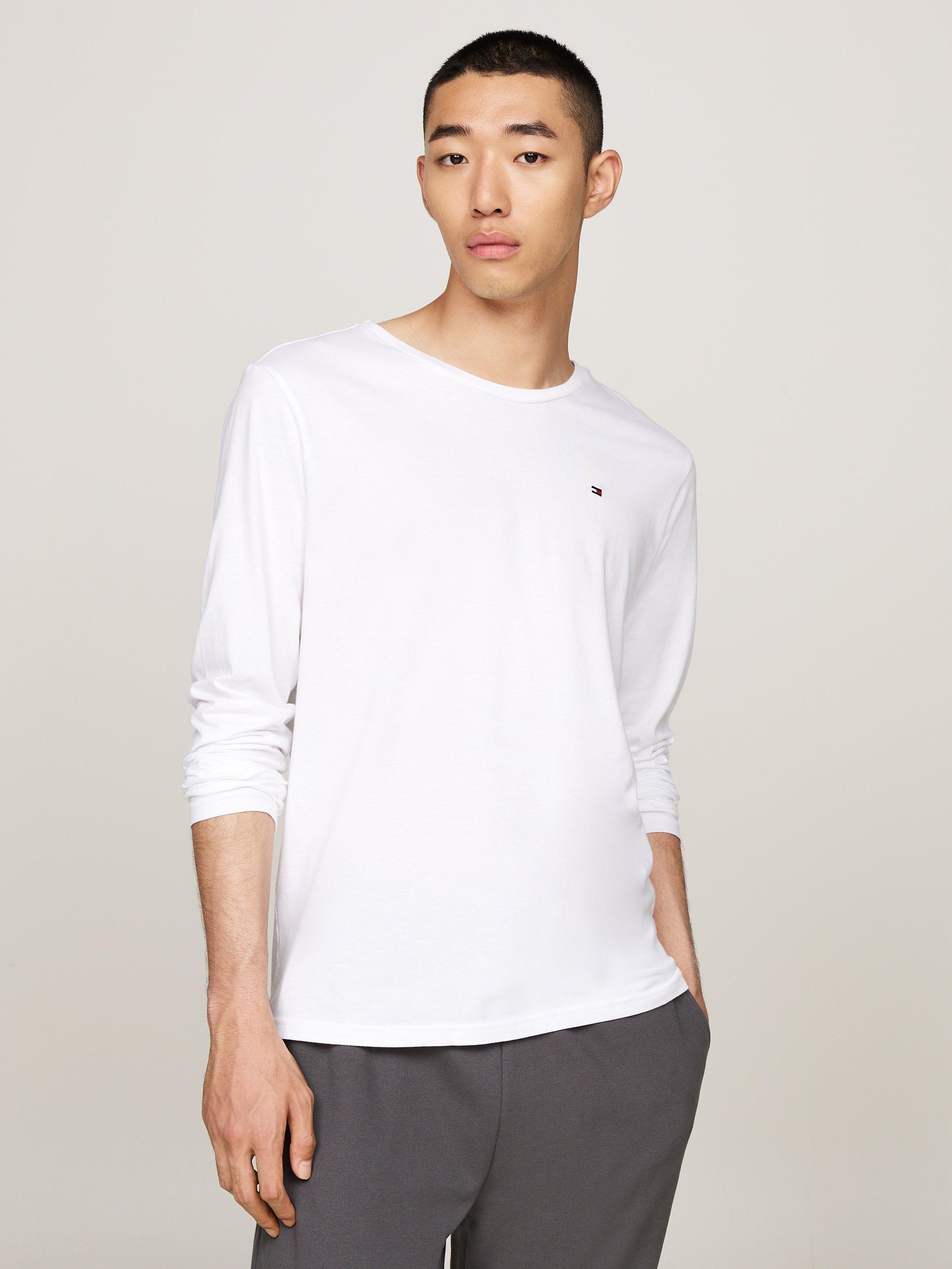 Product image 2 of 6, which shows Tommy Hilfiger Long Sleeve T-Shirt, Pack of 3, White/Black/Grey, L