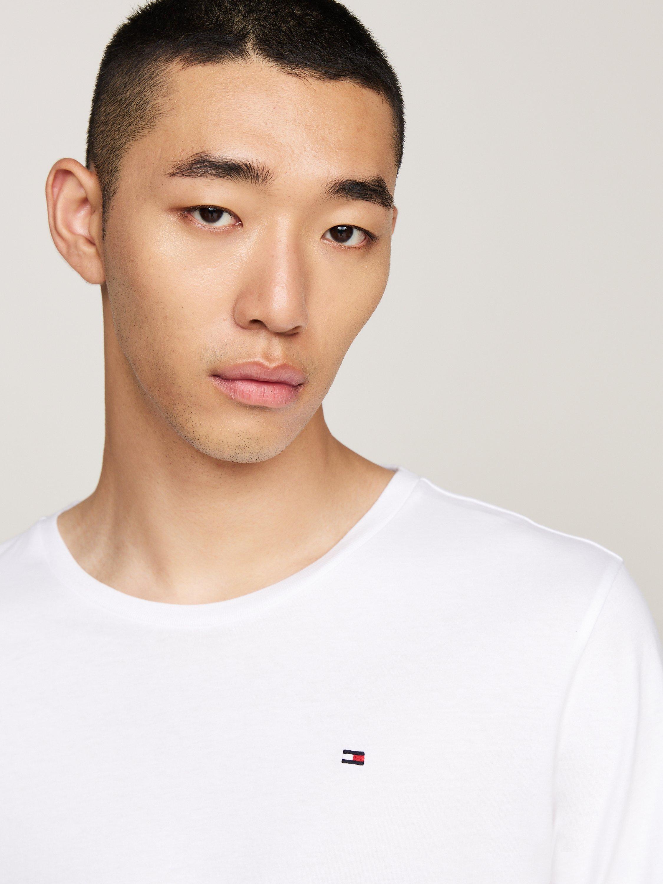 Product image 4 of 6, which shows Tommy Hilfiger Long Sleeve T-Shirt, Pack of 3, White/Black/Grey, L
