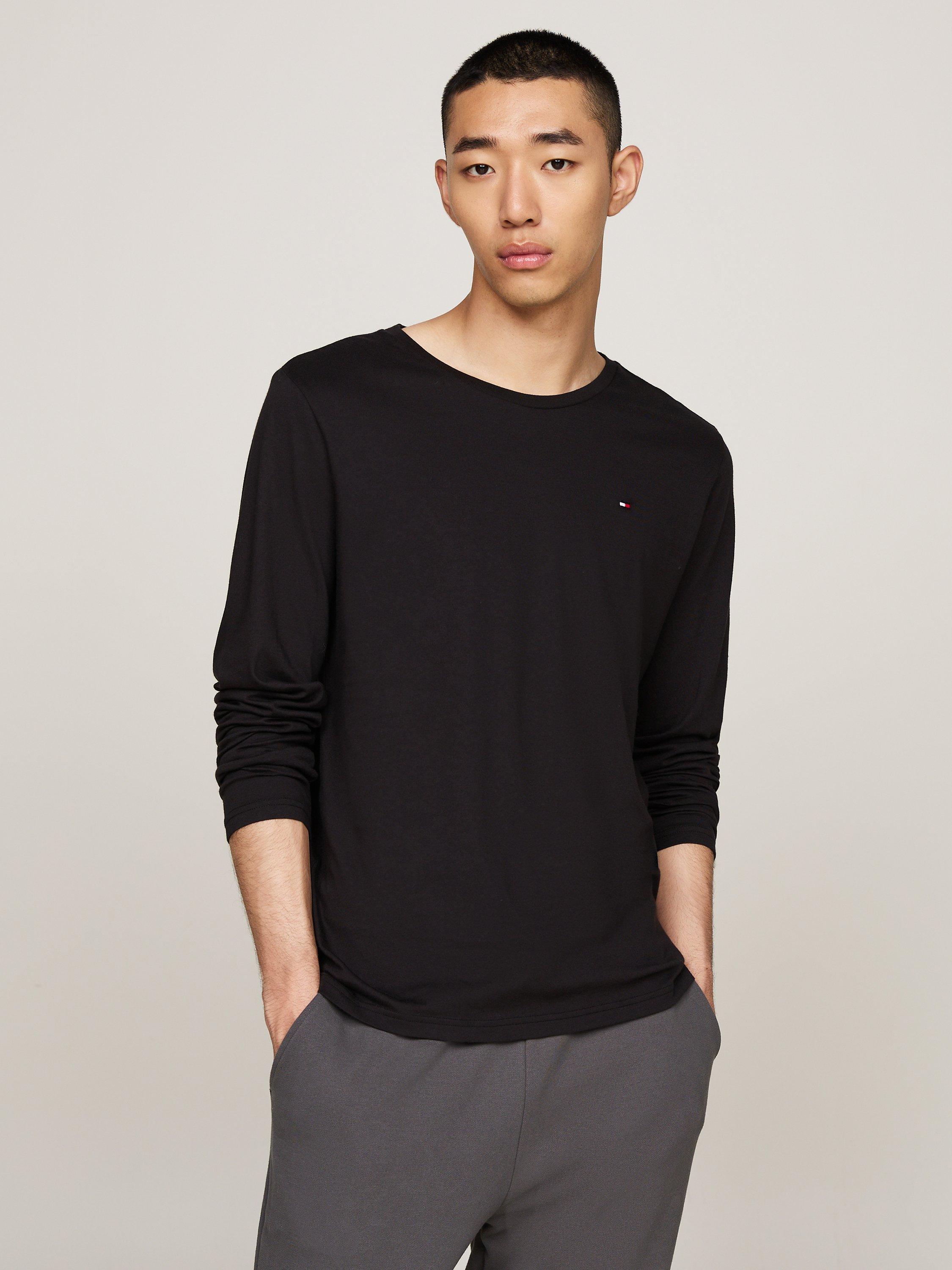 Product image 6 of 6, which shows Tommy Hilfiger Long Sleeve T-Shirt, Pack of 3, White/Black/Grey, L