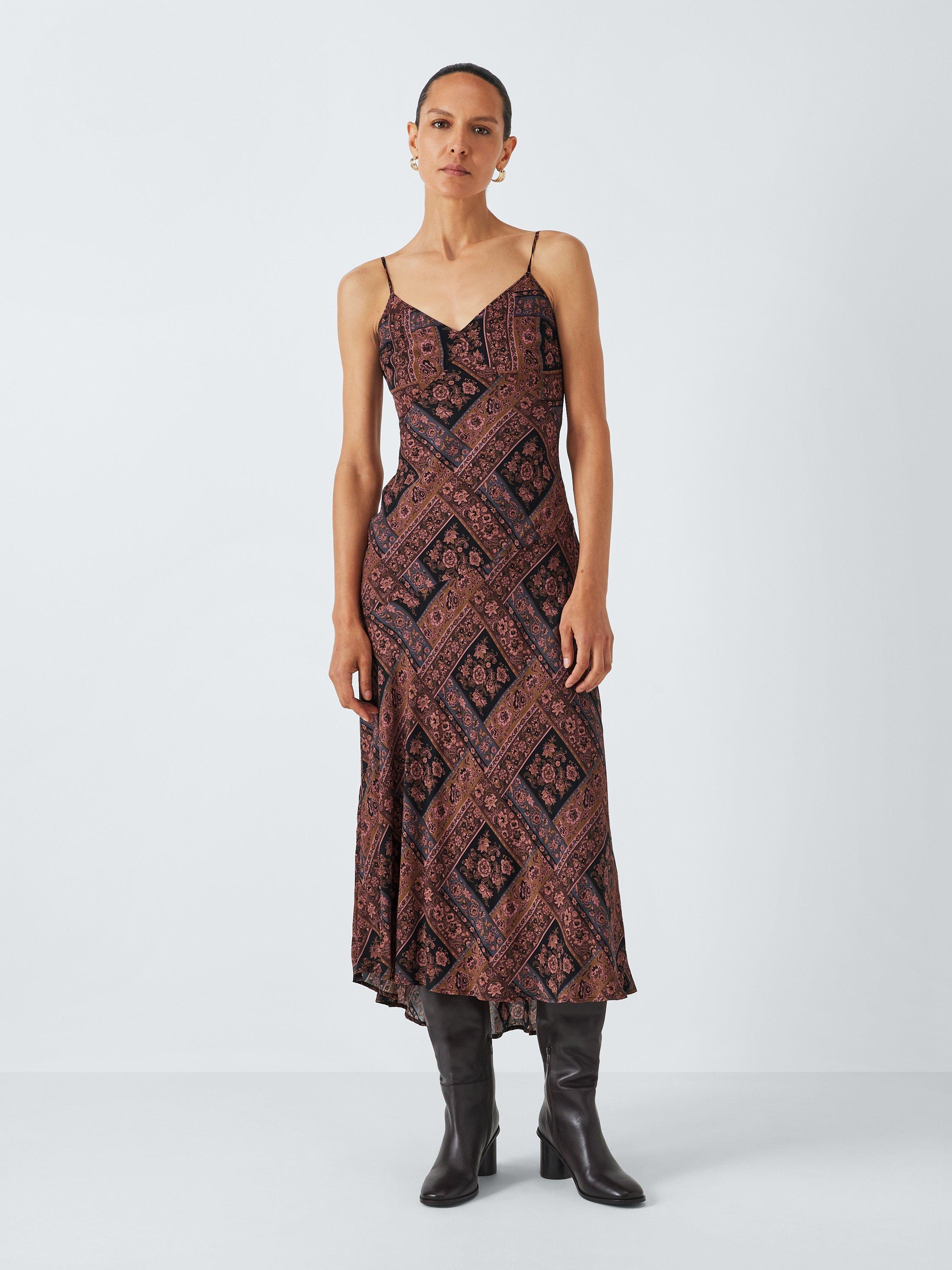 PAIGE Viejo Midi Slip Dress Black Multi