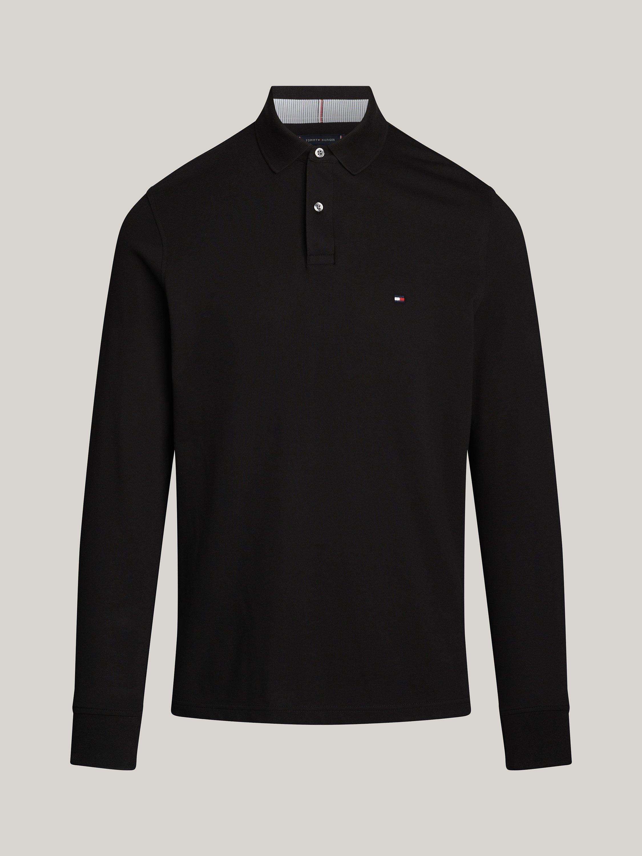 Product image 4 of 5, which shows Tommy Hilfiger 1985 Regular Fit Long Sleeve Polo Shirt, Black, XS