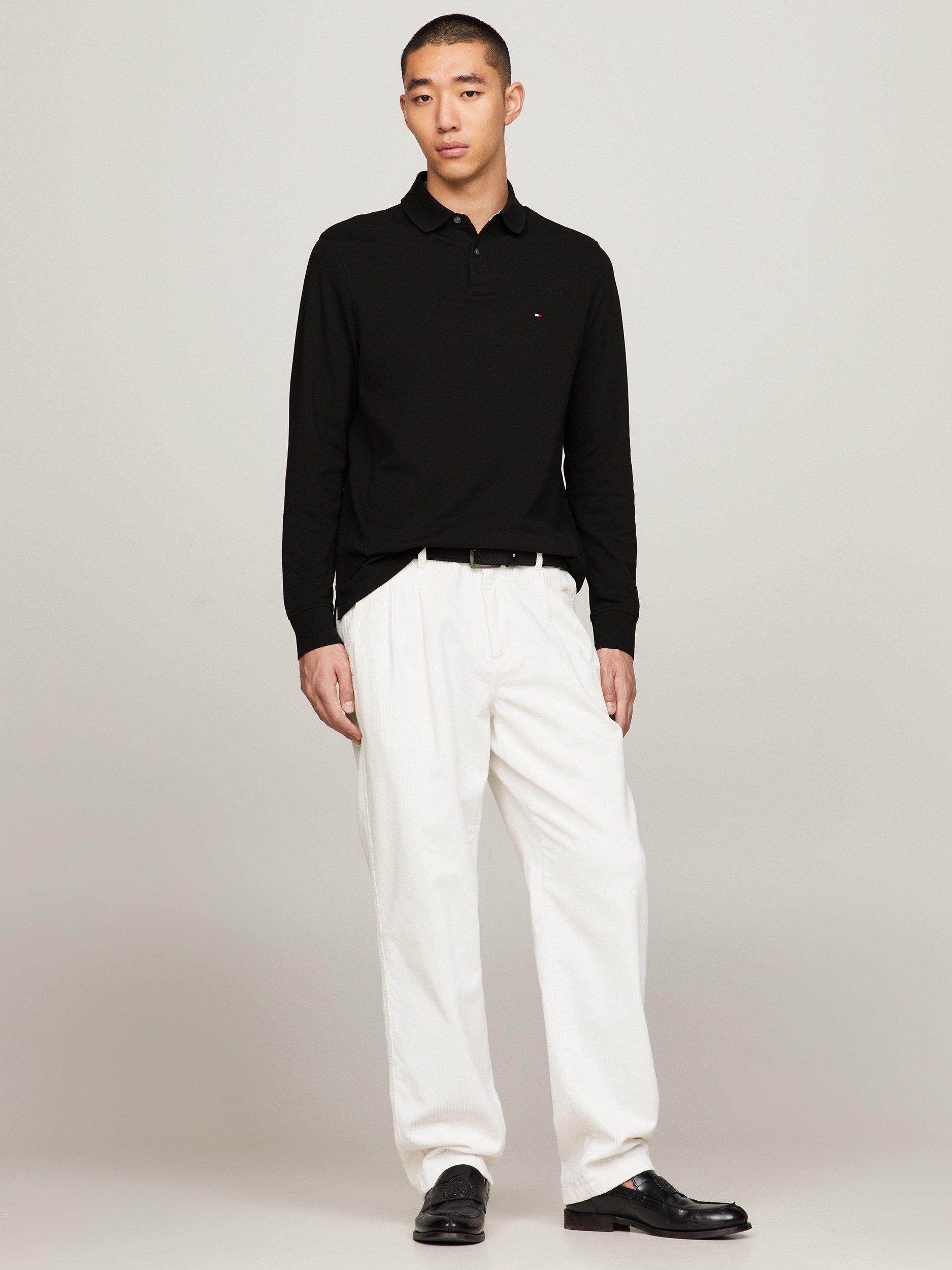 Product image 5 of 5, which shows Tommy Hilfiger 1985 Regular Fit Long Sleeve Polo Shirt, Black, XS