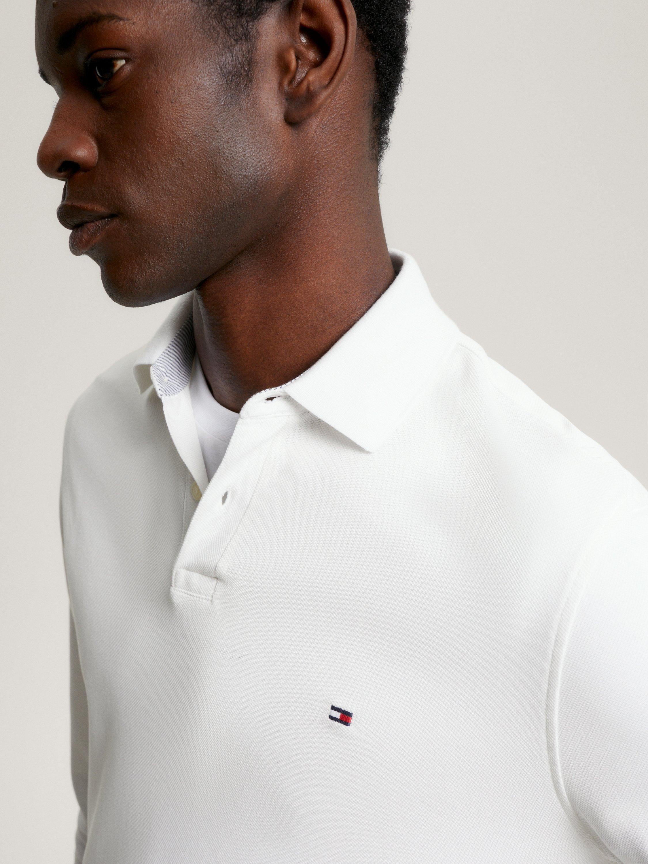 Product image 3 of 4, which shows Tommy Hilfiger 1985 Regular Fit Long Sleeve Polo Shirt, White, XS